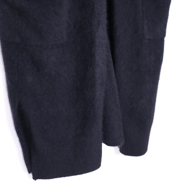 C.T.PLAGE Long Knit Racoon Wool Cardigan Black Knee Length Women's 40/US 8 - Picture 4 of 7